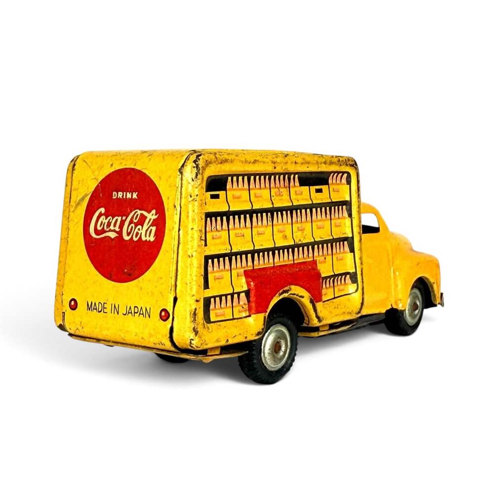 Vintage 1950s Coca-Cola Delivery Truck Tin Friction Toy Made in Japan Cragstan